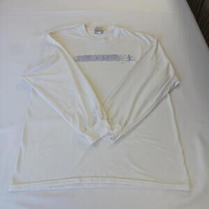 Vintage Nike RN#56323 Men's White Cotton Blend Long Sleeve T-Shirt Size Large